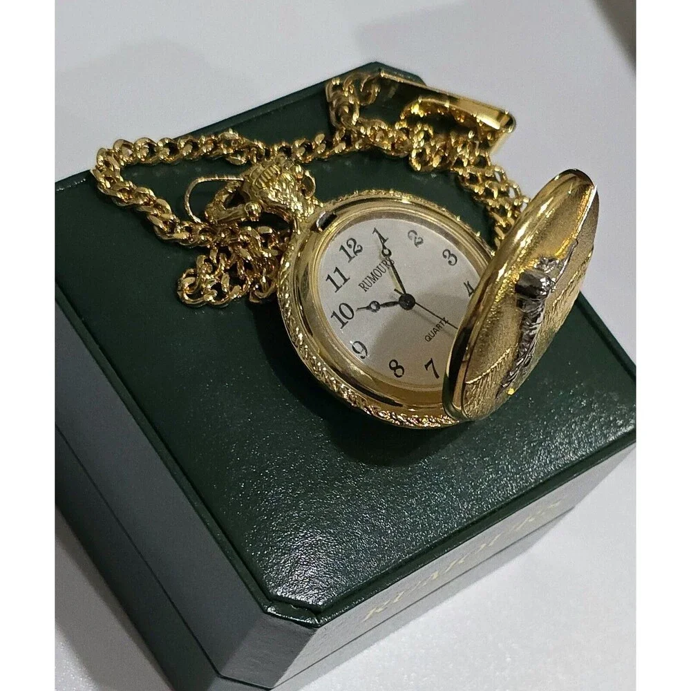 Vintage Rumors quartz pocket watch gold toned, Vintage Watch, vintage jewelry,